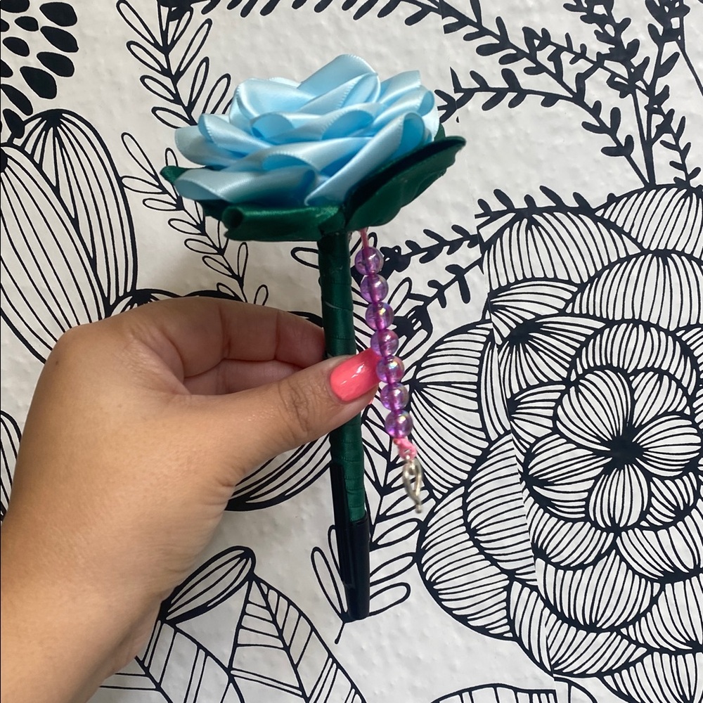 Hand Crafted Satin Rose Pen - Picture 5 of 10